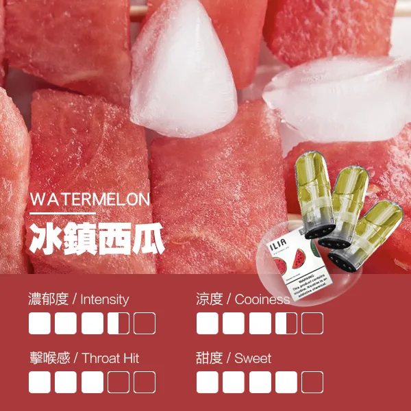 ILIA煙彈-瓷芯霧化彈-冰鎮西瓜口感webp - ILIA 臺灣電子煙商店